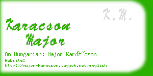 karacson major business card